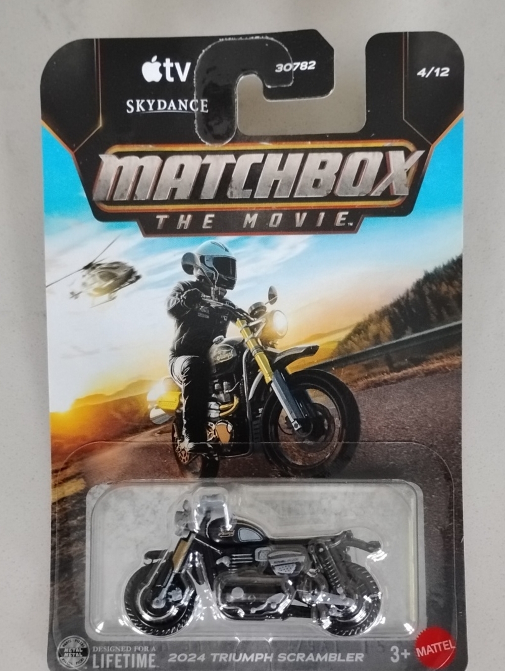 Mattel Matchbox The Movie Black & Silver Motorcycle Toy